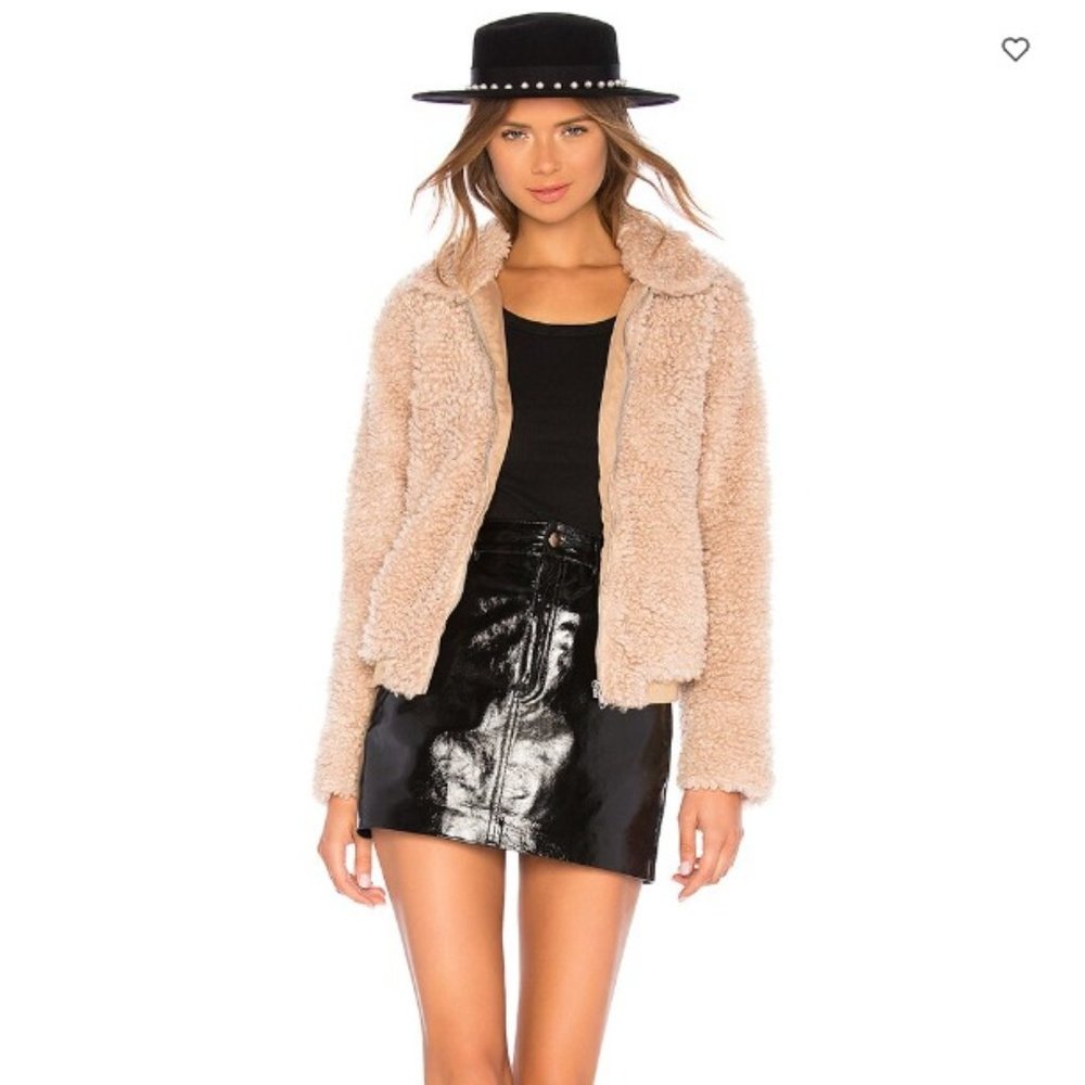 Endless Rose Beige Teddy Bear Bomber (Size S)
